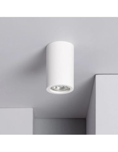 Applique Lampada Gesso Bianco Verniciabile da Soffitto Ø 70 mm x L. 112 mm 