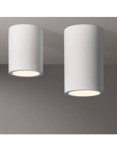 Applique Lampada Gesso Bianco Verniciabile da Soffitto Ø 70 mm x L. 112 mm  2