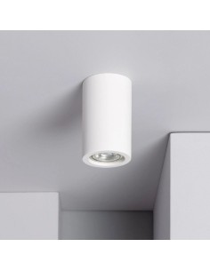 Applique Lampada Gesso Bianco Verniciabile da Soffitto Ø 70 mm x L. 170 mm 