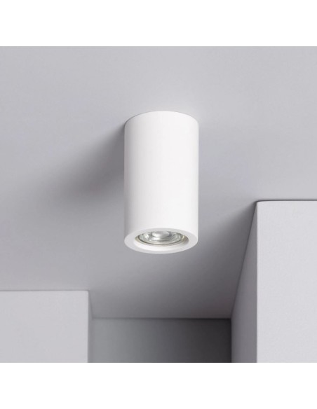 Applique Lampada Gesso Bianco Verniciabile da Soffitto Ø 70 mm x L. 170 mm 