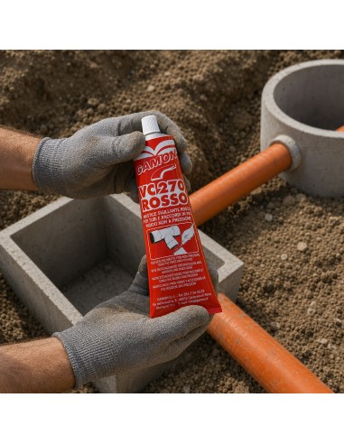 Adesivo Sigillante Rosso Semidenso VC 270 Tubi Raccordi Giunzioni Pvc