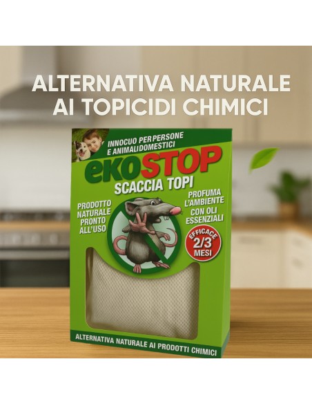 Repellente Naturale Scacciatopi Ratti Formula Innovativa Profumata 50 g Ekostop