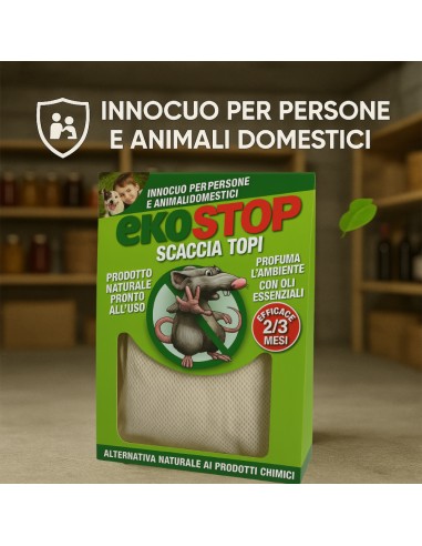 Repellente Naturale Scacciatopi Ratti Formula Innovativa Profumata 50 g Ekostop