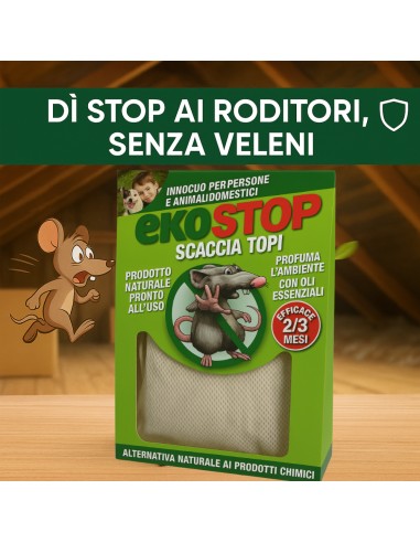 Repellente Naturale Scacciatopi Ratti Formula Innovativa Profumata 50 g Ekostop