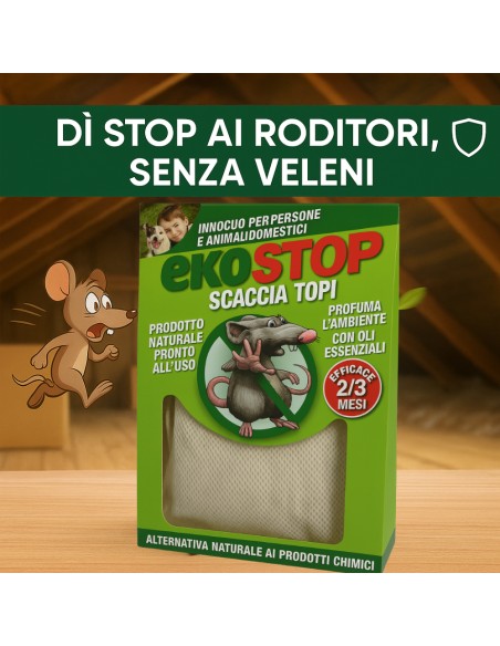 Repellente Naturale Scacciatopi Ratti Formula Innovativa Profumata 50 g Ekostop