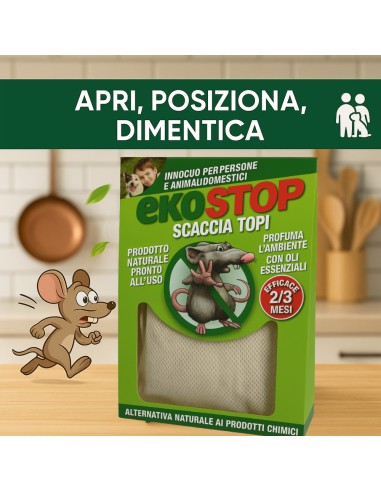 Repellente Naturale Scacciatopi Ratti Formula Innovativa Profumata 50 g Ekostop