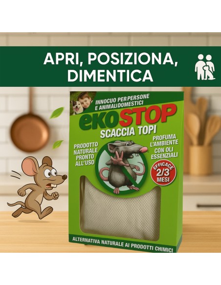 Repellente Naturale Scacciatopi Ratti Formula Innovativa Profumata 50 g Ekostop