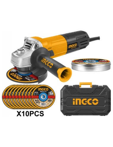 Smerigliatrice Angolare 115 MM 950W 10 dischi Valigetta Preparazione Superfici  