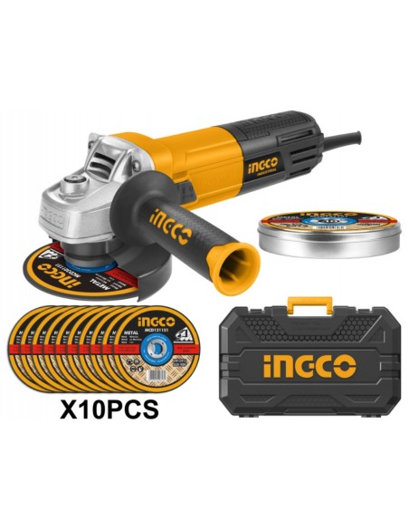 Smerigliatrice Angolare 115 MM 950W 10 dischi Valigetta Preparazione Superfici  