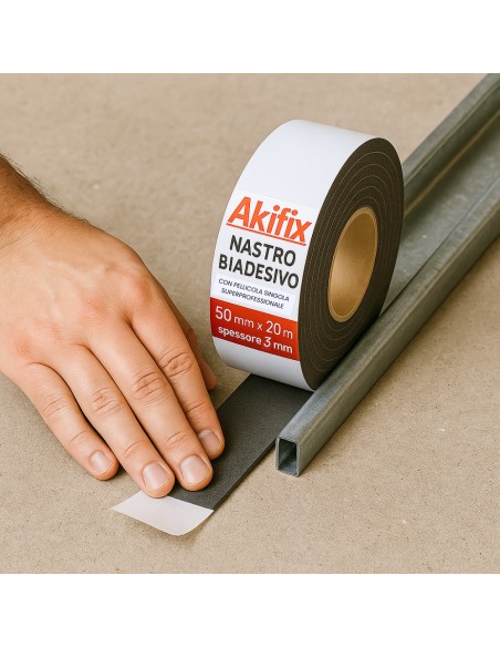 Nastro Biadesivo Cartongesso Pellicola Singola Superprofessionale Spessore 3 mm