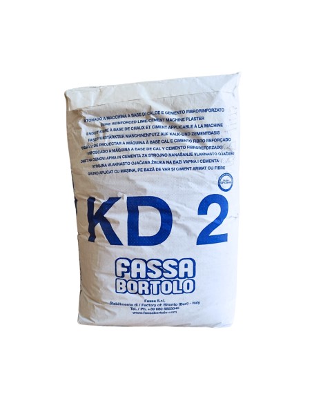 KD 2 Intonaco Fondo Fibrorinforzato Calce Cemento Interni Esterni 25 kg Fassa