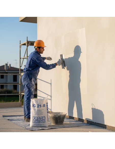 IG 21 B Intonaco Finitura Base Calce Cemento Bianco Esterni Interni Sacco 25 kg