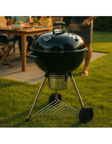 Billy Barbecue Carbone 70x58x102 Cm Griglia 54 Cm Termometro Ganci Portautensili 