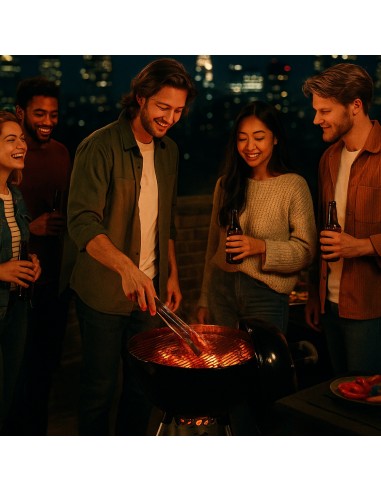 Billy Barbecue Carbone 70x58x102 Cm Griglia 54 Cm Termometro Ganci Portautensili 