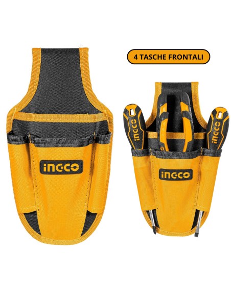 Fodero Porta Attrezzi Utensili Telefono 4 Tasche Frontali Passante Cintura