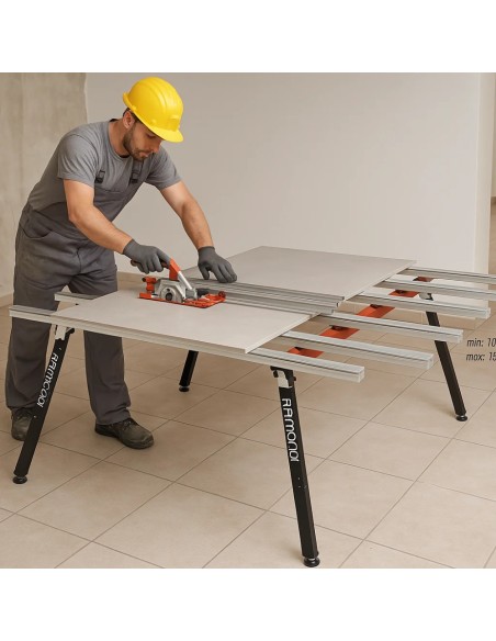 Banco Lavoro Larghezza Variabile 180 x 100/150 cm BM 180 PLUS Grandi Lastre