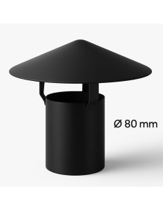Cappello Cinese Canale Fumo Ø 80 mm Stufa Pellet Acciaio Zincato Antipioggia