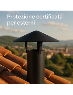 Cappello Cinese Canale Fumo Ø 80 mm Stufa Pellet Acciaio Zincato Antipioggia 2