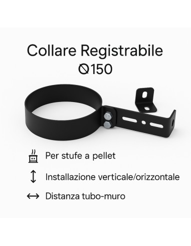 Collare Registrabile Arredo Viteria Prolunghe Canale Fumo Muro Stufa Pellet