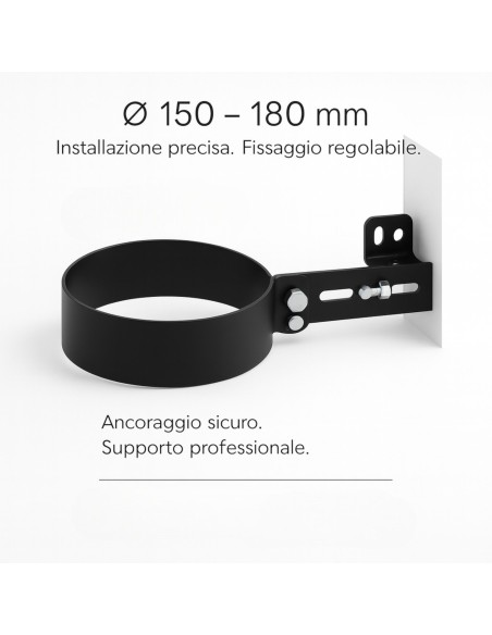Collare Registrabile Arredo Viteria Prolunghe Canale Fumo Muro Stufa Pellet