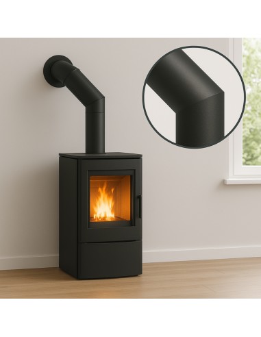 Curva a 45° Elemento Angolare Modifica Sezione Canale Fumo Stufa Pellet