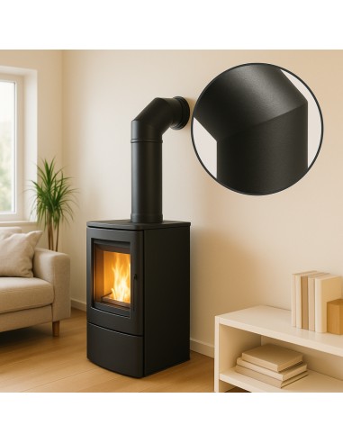 Curva a 45° Elemento Angolare Modifica Sezione Canale Fumo Stufa Pellet