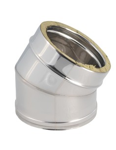 Curva 45° Doppia Parete Acciaio Inox Ø 200/250 MM Spessore 0,5 MM Canna Fumaria 