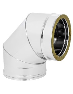 Curva  90° Acciaio Inox Ø 180/230 MM Spessore 0,5 MM Canna Fumaria Doppia Parete