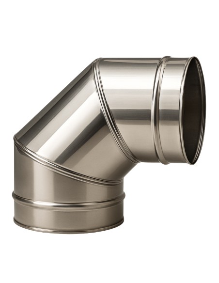 Curva In Acciaio Inox  Assemblaggio Canna Fumaria Diametro 250 mm Deviazioni 90° 