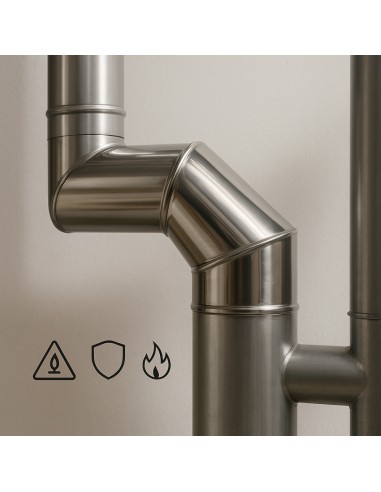 Curva In Acciaio Inox  Assemblaggio Canna Fumaria Diametro 250 mm Deviazioni 90° 