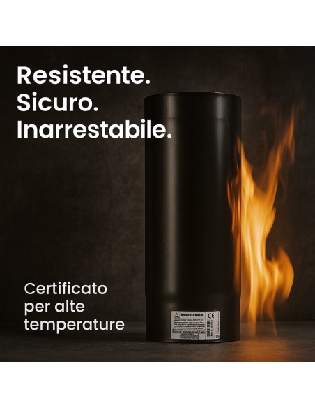 Tubo Lineare Arredo Canale Da Fumo Stufa A Pellet Sistema Scarico Diametro 180mm