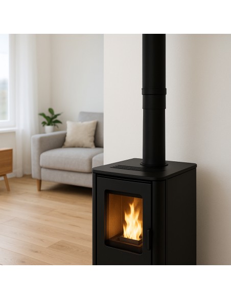 Tubo Lineare Arredo Canale Da Fumo Stufa A Pellet Sistema Scarico Diametro 180mm
