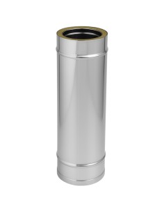 Elemento Lineare Doppia Parete Ø 200/250 mm Sp. 0,5 mm h. 1000 mm Canna Fumaria	