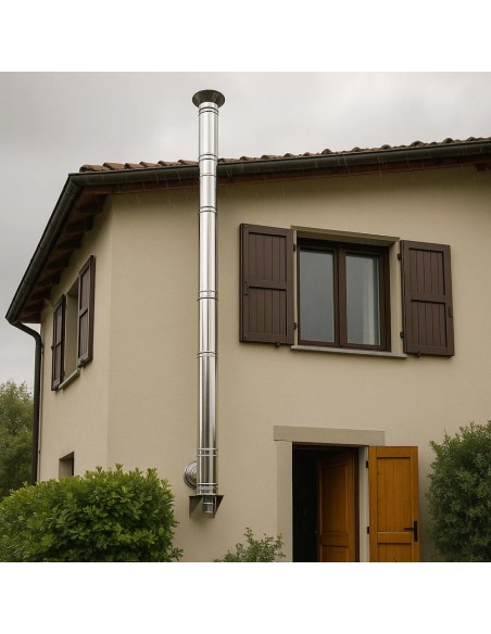 Tubo Acciaio Doppia Parete Ø 250/300 mm Sp. 0,5 mm h. 500 mm Canna Fumaria	