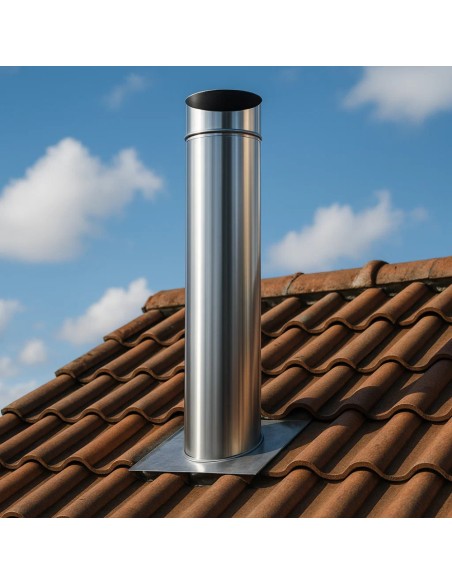 Tubo Acciaio Inox Diametro 200 mm Sp. 0,5 mm h. 500 mm Canna Fumaria	