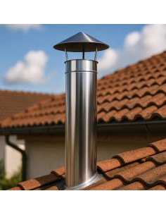 Tubo Acciaio Inox Diametro 300 mm Sp. 0,5 mm h. 250 mm Canna Fumaria	 2