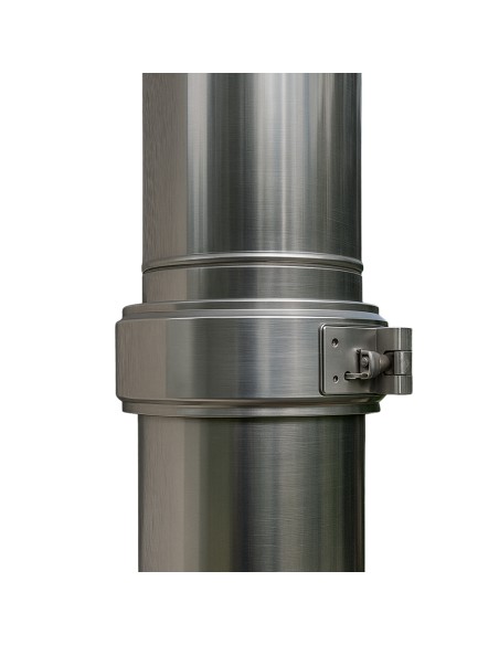Fascetta Bloccaggio Doppia Parete Acciaio Inox Canna Fumaria Collare Tubature