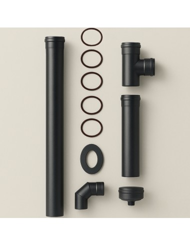 Kit Facile Pellet Completo 11 Pezzi Per Canale Da Fumo Diametro 80 mm