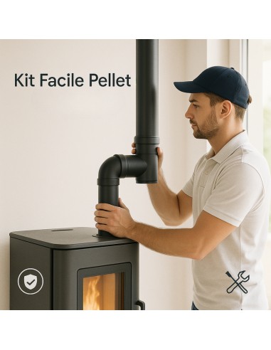 Kit Facile Pellet Completo 11 Pezzi Per Canale Da Fumo Diametro 80 mm