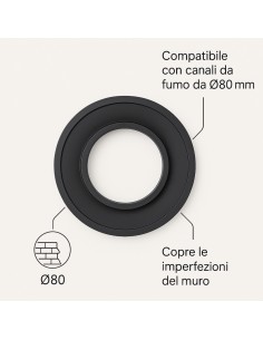 Rosone Finitura Arredo ø 80 mm Silicone Canale Fumo Stufa Pellet Copertura 2