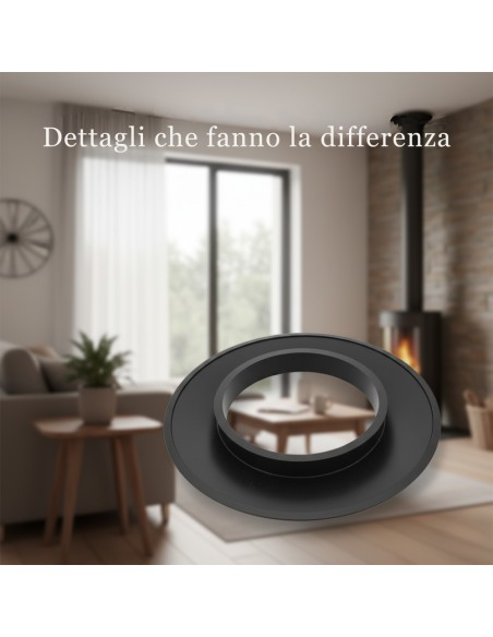 Rosone Finitura Arredo ø 80 mm Silicone Canale Fumo Stufa Pellet Copertura