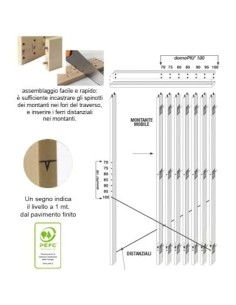 Controtelaio in abete per muratura 200 x 104 cm da 12 cm 2