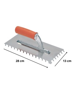 Spatola Frattone Dente Inclinato 28x13 cm Acciaio Inossidabile Antiruggine 2