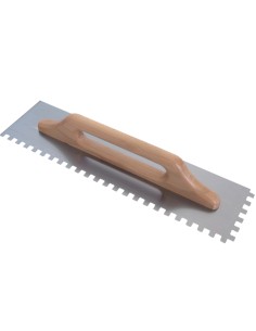 Spatola Dentata Acciaio 48x13cm Impugnatura Legno Cerato 10x10mm 