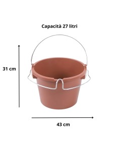 Secchio Supporto Porta Attrezzi Manico In Acciaio 27 Lt. Utensili  2