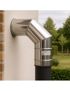 Curva 90° Acciaio Inox Ø 180 MM Spessore 0,5 MM Canna Fumaria Monoparete   2