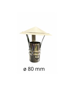 Cappello Cinese Acciaio Inox Base Tonda Ø 80 Tiraggio Camino Dispersore Fumi  2