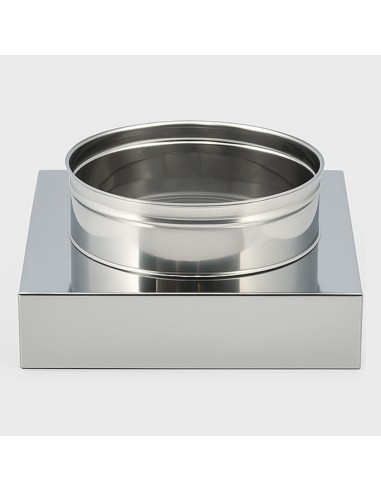 Riduzione Quadra Tonda 350x350 - Ø 300 mm, Acciaio Inox Sp. 0,5 mm Canna Fumaria