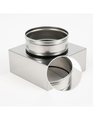 Riduzione Quadra Tonda 350x350 - Ø 300 mm, Acciaio Inox Sp. 0,5 mm Canna Fumaria