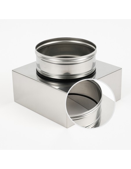 Riduzione Quadra Tonda 350x350 - Ø 300 mm, Acciaio Inox Sp. 0,5 mm Canna Fumaria